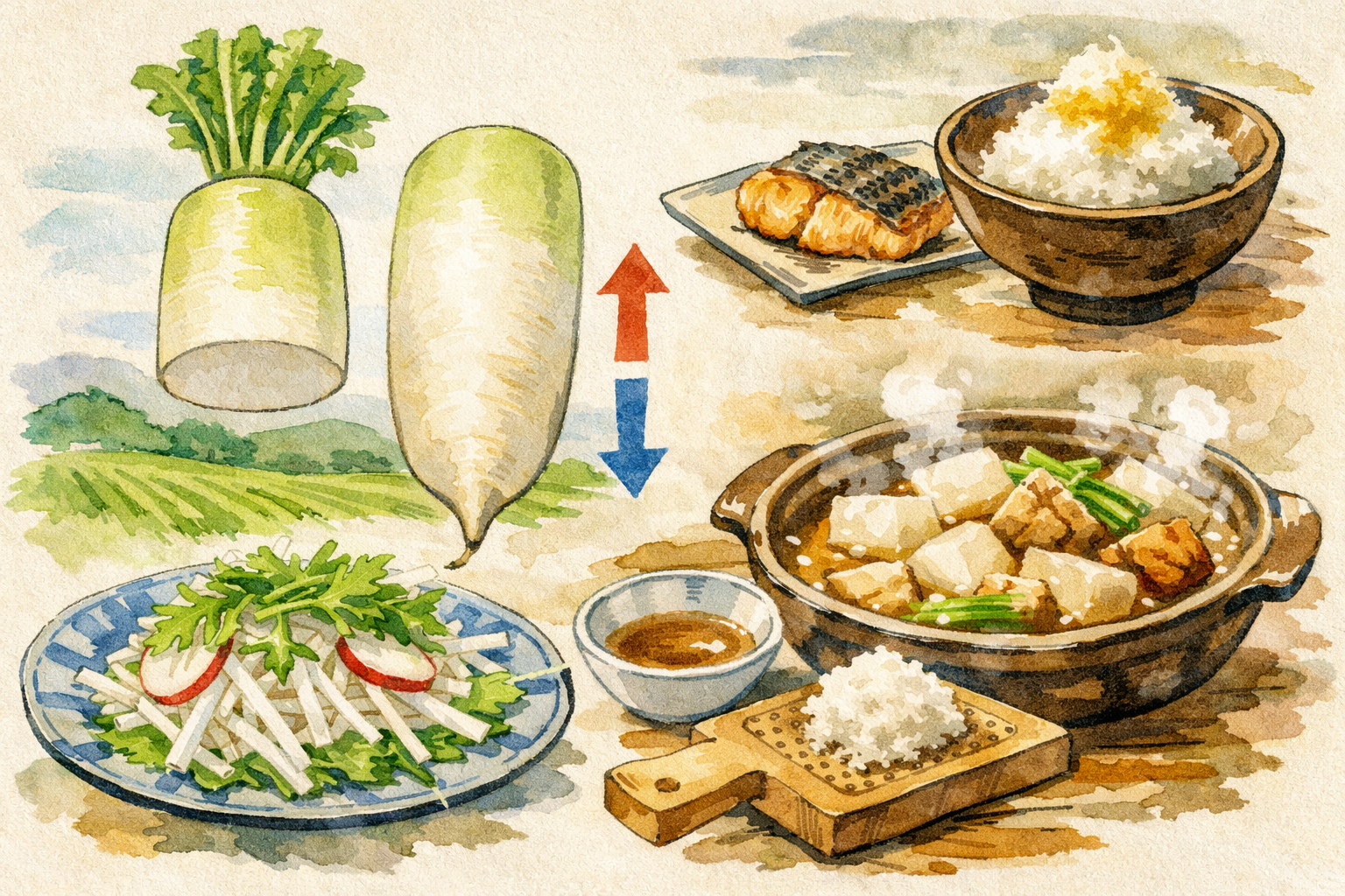 大根 上と下 どっちが美味しい？部位別の甘みと辛みの違い